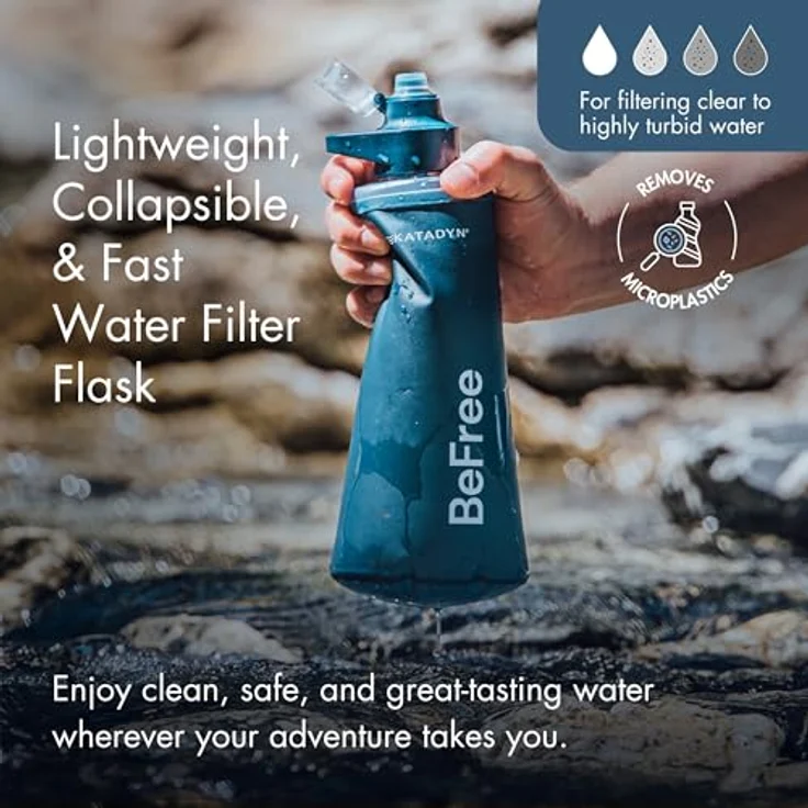 Katadyn BeFree Filter AC, Wasserfilter-Trinkflasche mit integriertem Filter, 1 L, leicht und handlich, transparent – Bild 2