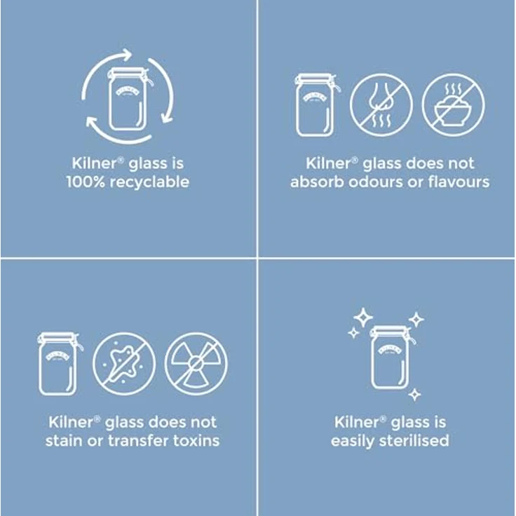 Kilner KIL Bügelverschlussglas 3l quadratisch, Einmachglas für Obst und trockene Lebensmittel, Transparent – Bild 7