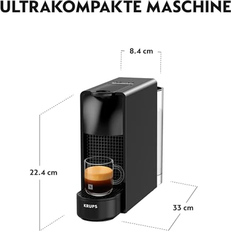 Krups Nespresso Essenza Mini XN1118 Kaffeekapselmaschine (1310 Watt, 0,7 Liter, 19 bar, inklusive Aeroccino Milchaufschäumer) schwarz – Bild 5