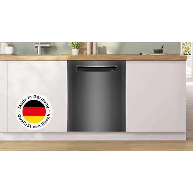 Bosch Serie 4 SMP4ECC72S, Unterbau-Geschirrspüler, gebürsteter schwarzer Stahl mit Anti-Fingerprint, 42 dB, Home Connect, VarioSchublade, EcoSilence Drive – Bild 3