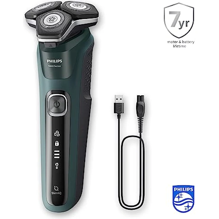 Philips Shaver Series 5000 – Elektrischer Nass- und Trockenrasierer für Herren mit ausklappbarem Trimmer, Ladestation & Reiseetui (Model S5884/35) – Bild 2