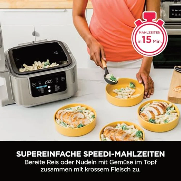 Ninja Speedi Multikocher ON500EUSTGD, 5,7L 12-in-1 Multicooker in Stone Gold, Heißluftfritteuse, Slow Cooker, Grill- und Backfunktion – Bild 4