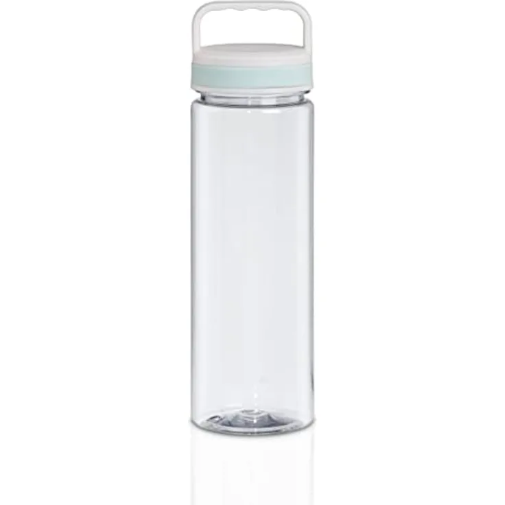 Xavax Trinkflasche, 900 ml (Wasserflasche auslaufsicher, Getränkeflasche mit praktischem Henkel und Schraubverschluss, lebensmittelecht, durchsichtig) blau