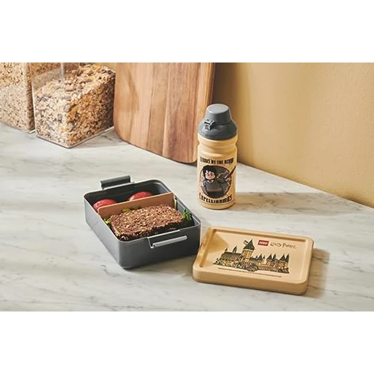 Room Copenhagen Lego Harry Potter Lunch-Set Hogwarts, Lunchbox und 390-ml-Flasche, langlebig und spülmaschinenfest, ideal für Kinder und Erwachsene – Bild 3