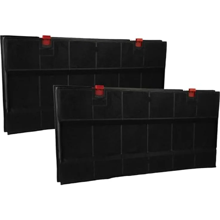 vhbw 2x Aktivkohlefilter kompatibel mit Electrolux 942120704, 942120715, 942120723, 942120829 Dunstabzugshaube - 43 x 21,7 x 3,3 cm, schwarz – Bild 1