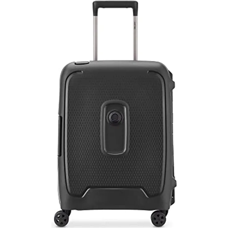 Delsey Moncey 4-Rollen Kabinentrolley, Schwarz, Hartschale aus robustem Polypropylen, 0.04 l, S