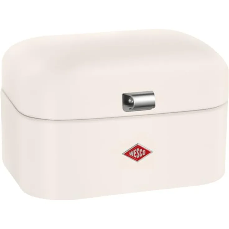 WESCO Single Grandy Brotkasten, sand matt, pulverbeschichtetes Stahlblech, Lüftungslöcher und stabiler Handgriff