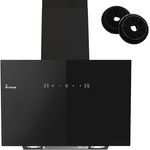 KKT KOLBE Dunstabzugshaube 60cm Umluft Abluft | Wandhauben Kopffrei | Edelstahl | Schwarz | Glas | Gestensteuerung | SensorTouch Bedienung | TRIO6015B