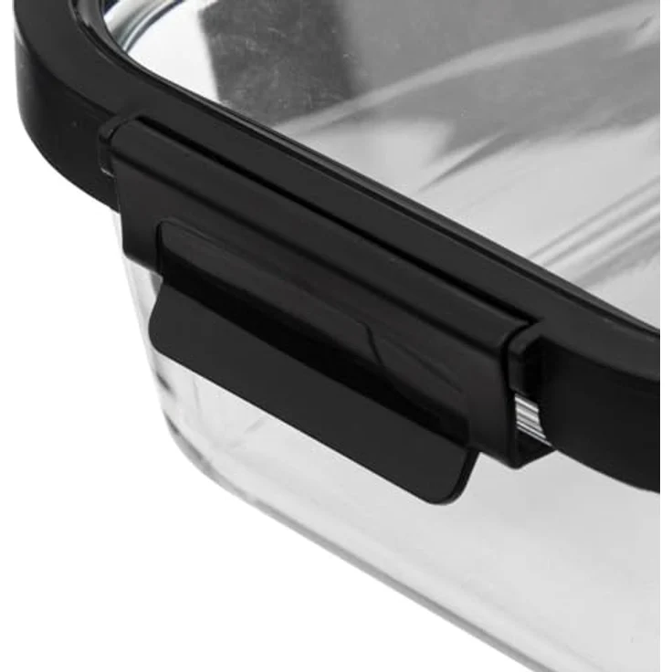 5five Simply Smart | Glasbehälter - 1,3L - Schwarz - Luftdicht - Stylische Küchenaufbewahrung – Bild 4