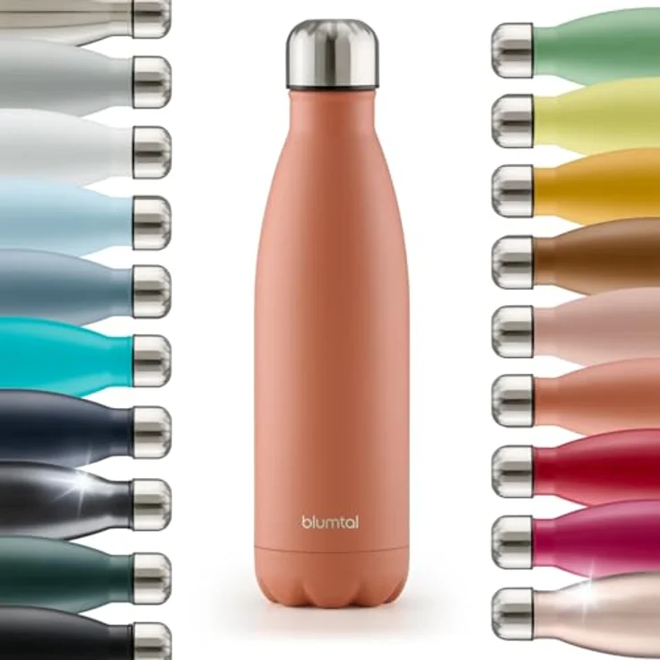 Blumtal® Edelstahl Trinkflasche Charles, Thermosflasche 350 ml, BPA-frei, auslaufsicher, doppelwandige Isolierung, Cameo Brown – Bild 1