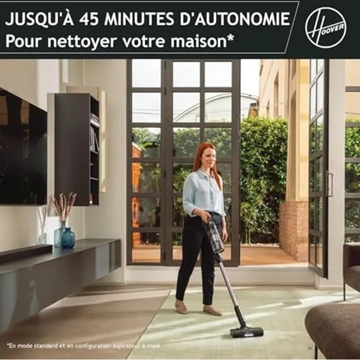 Hoover Akku-Stielstaubsauger Hoover HF1 Plus Akkustaubsauger, Handstaubsauger mit bis zu 45 Minuten Laufzeit, anti-verheddernde Bürste, Parkfunktion, LED-Licht, inklusive Zubehör – Bild 7