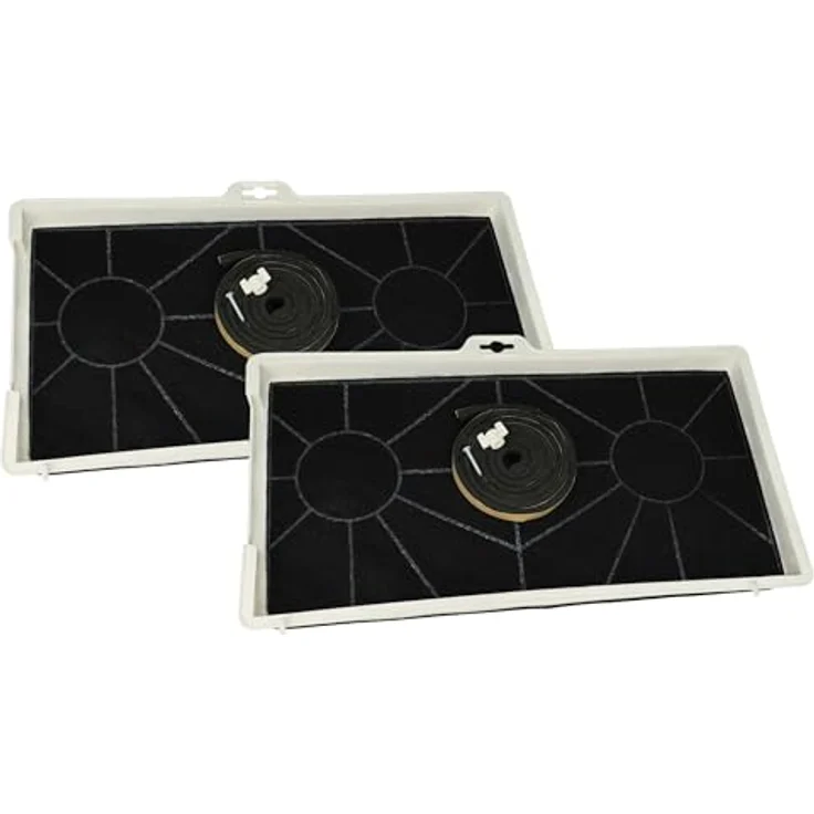 vhbw 2x Aktivkohlefilter kompatibel mit Siemens LB75564/03, LB75564/02, LB75564/01, LB57564/07 Dunstabzugshaube + Befestigungsmaterial, schwarz/weiß – Bild 1