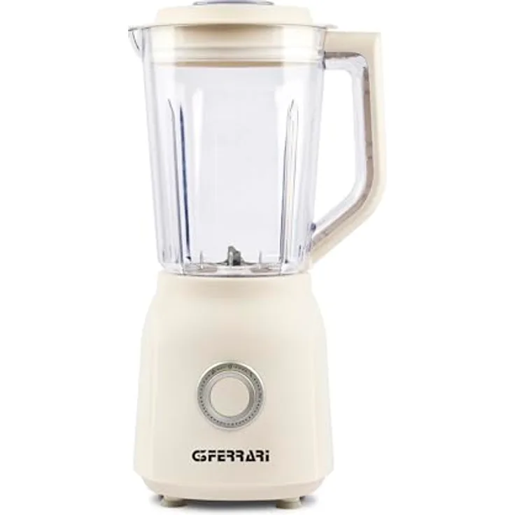 G3 Ferrari G20162 Standmixer, 600 W, 1,5 Liter, Glasbecher, 4 Klingen, 2 Geschwindigkeitsstufen, Weiß