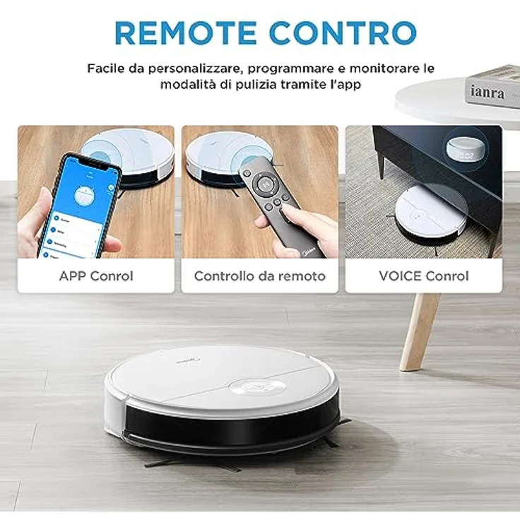 Midea I5C Saugroboter mit Wischfunktion, 90 min Akkubetrieb, schwarz – Bild 4