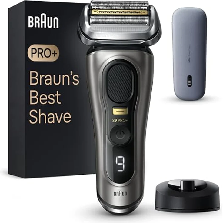Braun Series 9 Pro+ Rasierer Herren, Elektrorasierer mit 5 Pro Rasierelementen, Langhaarschneider, Rasierer-Ladeetui PowerCase, 60 Min Laufzeit, Geschenk Mann, Made in Germany, 9525s, Edelmetall – Bild 1