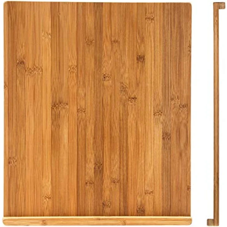 Relaxdays Tranchierbrett aus Bambus H x B x T: ca. 2,5 x 38 x 45 cm Schneidebrett mit doppelter Anschlagkante beidseitig verwendbar Küchenbrett besonders messerschonend großes Holzbrett robust, natur – Bild 4
