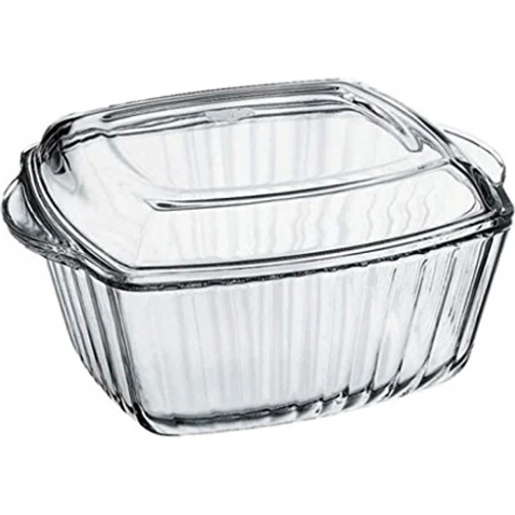 Pasabahce 59049 2-Teilig Auflaufform Glaskochgeschirr Glasbräter 2,6L eckig mit Deckel Bräter Teller Schüssel Kochgeschirr – Bild 2