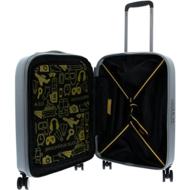 Mandarina Duck Koffer Logoduck + 4 Rollen Kabinentrolley 55 cm Silber (40 l, S) – Bild 5