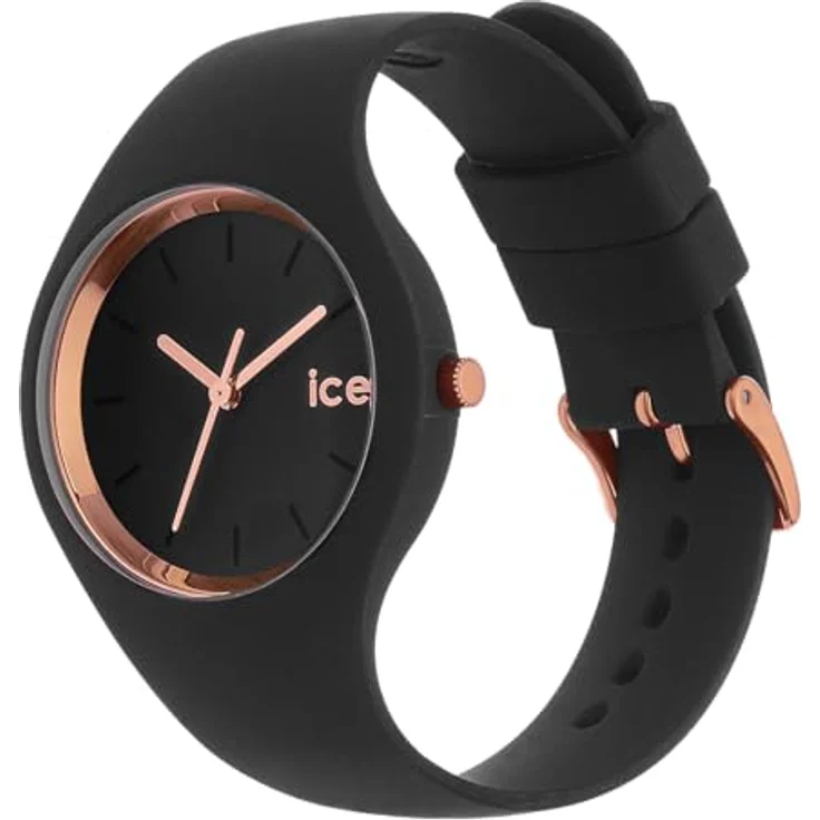 ICE-WATCH Glam Black Rose-Gold, Armbanduhr mit 37 mm Gehäusedurchmesser, schwarzem Silikonband und 10 bar wasserdicht – Bild 2