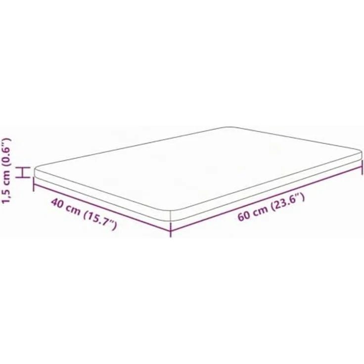 vidaXL Schneidebrett Waschtischplatte Hellbraun 60x40x1,5 cm Massivholz Behandelt, Eichenholz – Bild 2