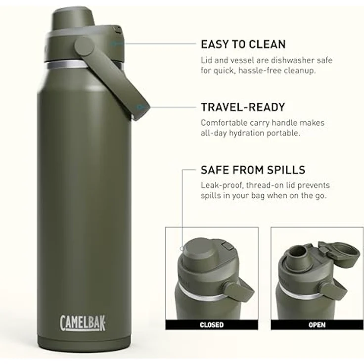CAMELBAK Thrive Chug Wasserflasche, 907 ml, isolierter Edelstahl, Moos – Bild 3