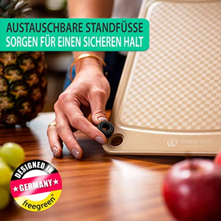 freegreen® Premium Schneidebrett aus Reishülsen I Inklusive Kochbuch 'Das Clean Eating Kochbuch' I [37x27] – Bild 2