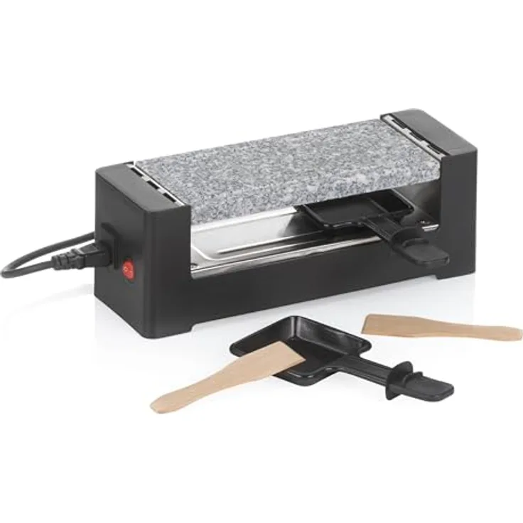 kela 10044 Mini Raclette TOMÜL, Granitplatte, 2 Personen, 400 Watt, schwarz