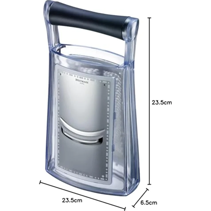 Westmark Turmreibe--hobel mit Auffangbehälter, Höhe: 23,5 cm, Rostfreier Edelstahl-Kunststoff, Technicus-Duo, Silber-Schwarz-Transparent, 14342270 – Bild 10