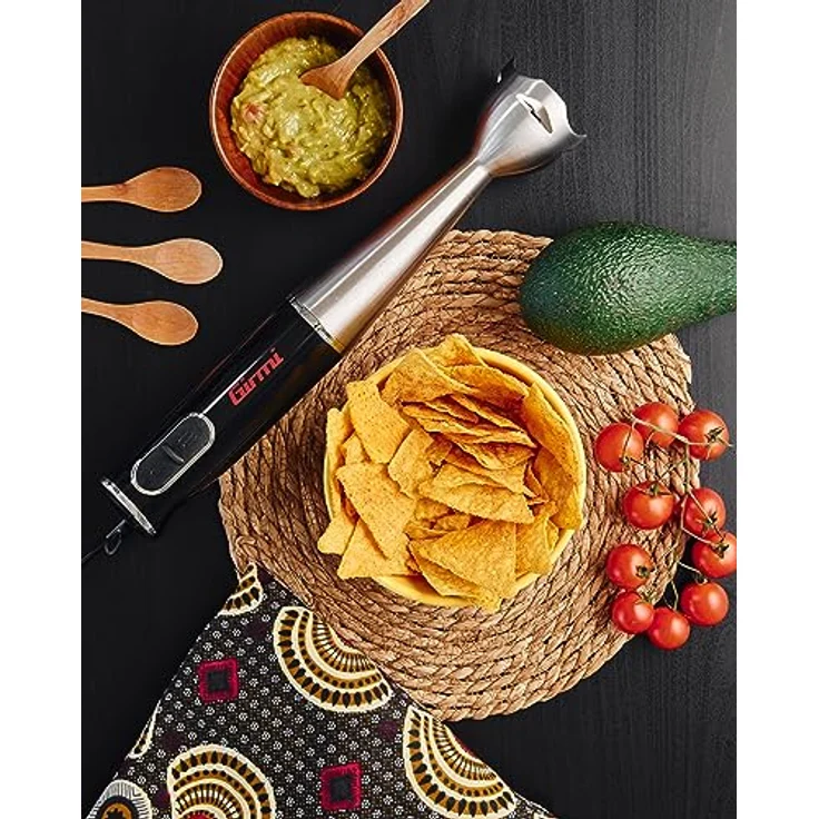 Girmi Immersionsmixer MX0300, 400W mit Edelstahlstab und 2 Geschwindigkeiten, schwarz und Edelstahl – Bild 7