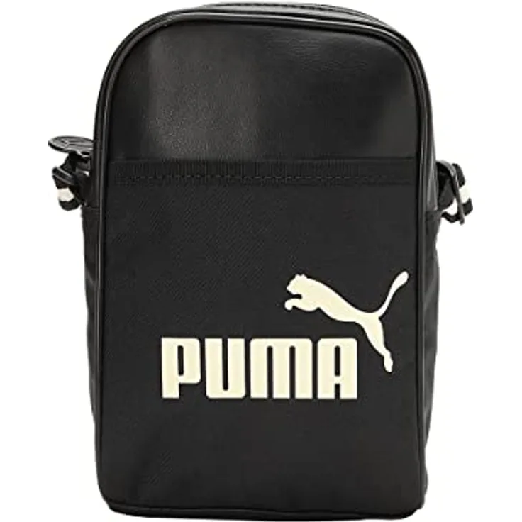 PUMA Umhängetasche Campus, Compact Portable Bag in Puma Black mit verstellbarem Schulterriemen und geräumigem Hauptfach