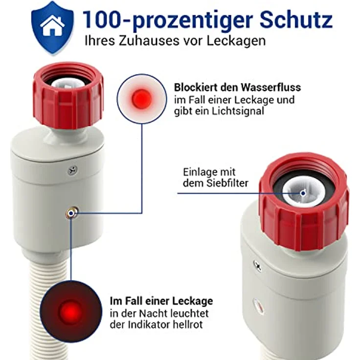 Aquastop Sicherheits-Zulaufschlauch 1,50 M Wasserschlauch für Waschmaschine & Geschirrspüler mit 3-4 Anschlussverschraubung – Bild 3