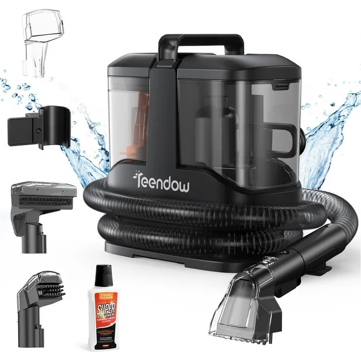 Teendow Wasch-Sauger 3-in-1, Leistungsstarker Polsterreiniger mit 450 W, Beutellos, Doppeltanksystem, Tierhaarentfernung, inkl. Waschbarem Filter