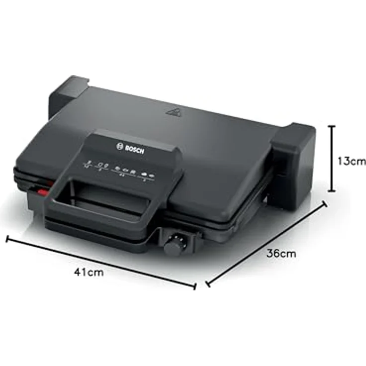 BOSCH Kontaktgrill Sandwichmaker BOSCH TCG3323 Schwarz 2000 W, 2000 W, Programmierbarer Thermostat, Antihaftversiegelung – Bild 12