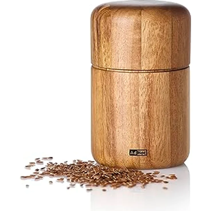 AdHoc SF11 Leinsamen- | Sesammühle Seedo, PolyCut Präsizions-Mahlwerk, Akazienholz – Bild 3