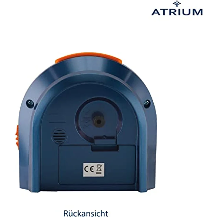 Atrium Kinder Wecker Analog Quarz mit Licht und Snooze, Dunkelblau Orange, 4-stufiges Wecksignal, großes Zifferblatt, LED-Nachtlicht – Bild 4