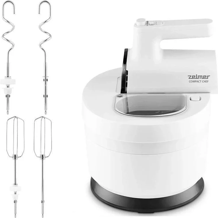 Zelmer ZHM2759 Kompakter Häuptling, Handmixer in Weiß mit leistungsstarkem Motor und praktischem Ergonomie-Design
