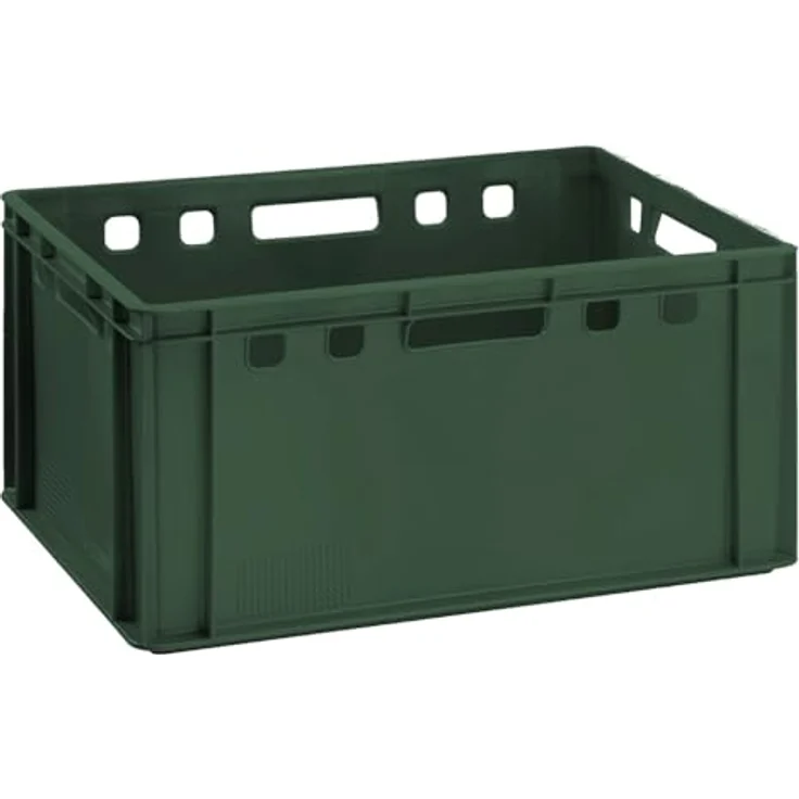 BURI Fleischkiste E3 dunkelgrün, Lagerkiste Eurobox hoch, 60x40x30 cm, lebensmittelecht, robust, stapelbar, DIN 55423-konform – Bild 2