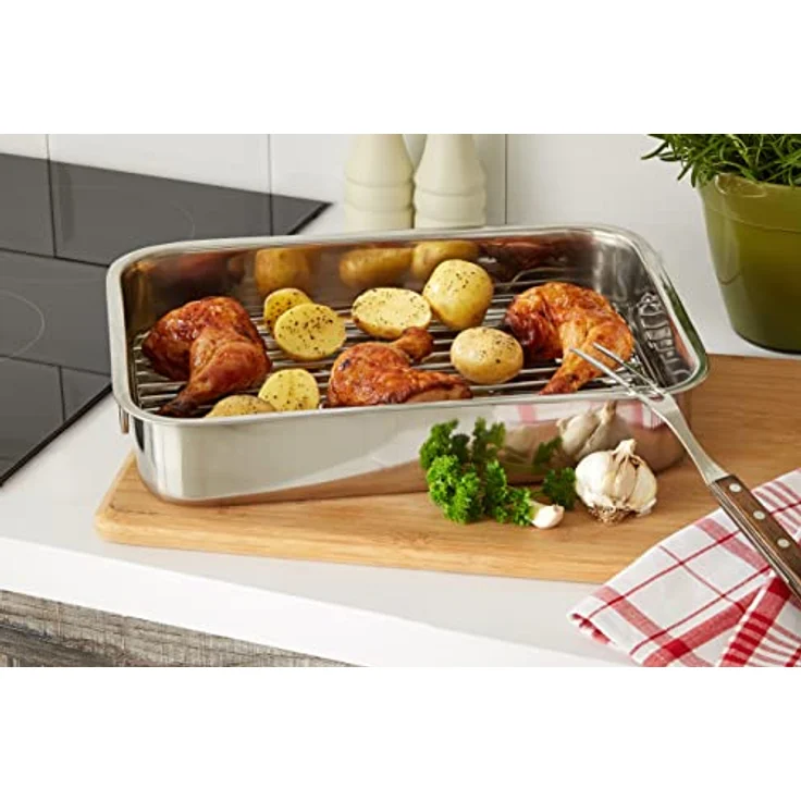 Kitchen Craft Bräter mit Rost aus Edelstahl – Bild 3