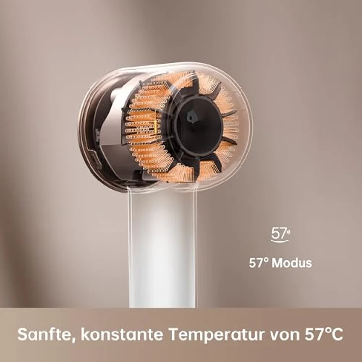 Dreame Hair Glory Combo Haartrockner,Trocknet schnell,110.000 Umdrehungen pro Minute,Luftstrom 70m/s,Negativ-Ionen-Technologie,Temperatur- und Luftgeschwindigkeitsregelung,Inklusive Düse und Diffusor – Bild 3