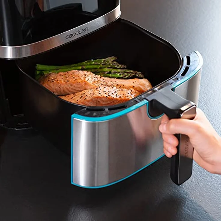 Cecotec Heißluftfritteuse 5,5 L Cecofry Full Inox 5500. 1600 W, Kompaktes und Digitale, Diät-Fritteuse, Edelstahlausführung, ölfrei, PerfectCook-Technologie, Thermostat, 8 Modi – Bild 3