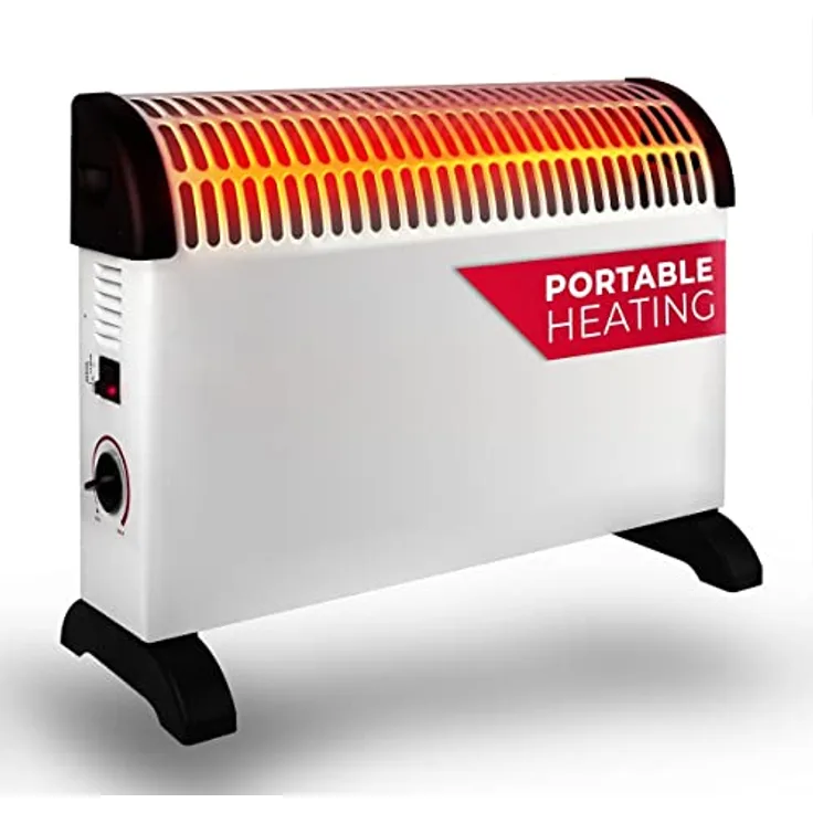 alpina Heizstrahler - Konvektorheizung 1500W mit einstellbarem Thermostat und Füßen - Weiß