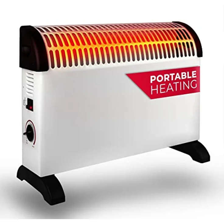 alpina Heizstrahler - Konvektorheizung 1500W mit einstellbarem Thermostat und Füßen - Weiß – Bild 1