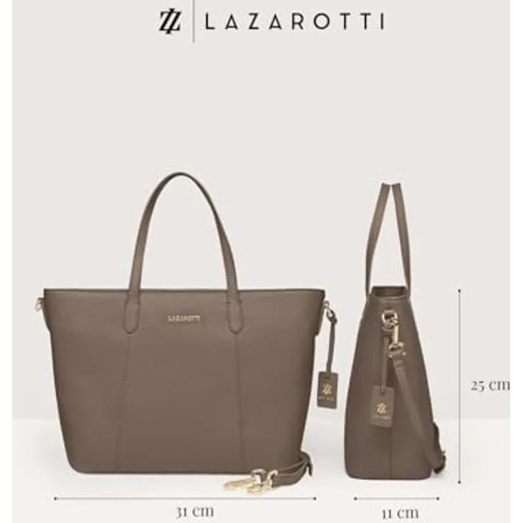 "Lazarotti Shopper Bologna Leather, Leder mit verstell- und abnehmbarem Schulterriemen" – Bild 4