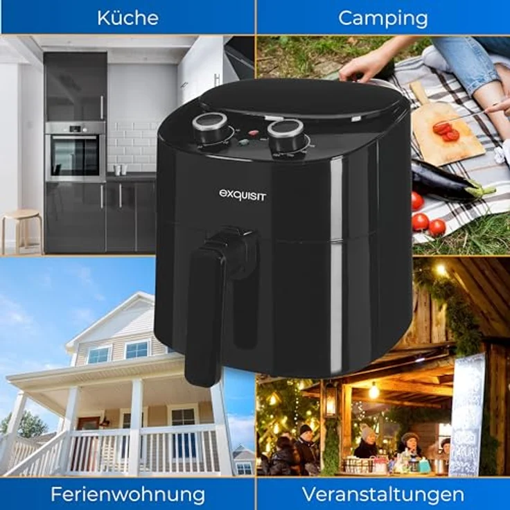 Exquisit Heissluftfriteuse FR6502 sw | 3,5 Liter | 1300 W | Timer | schwarz – Bild 5