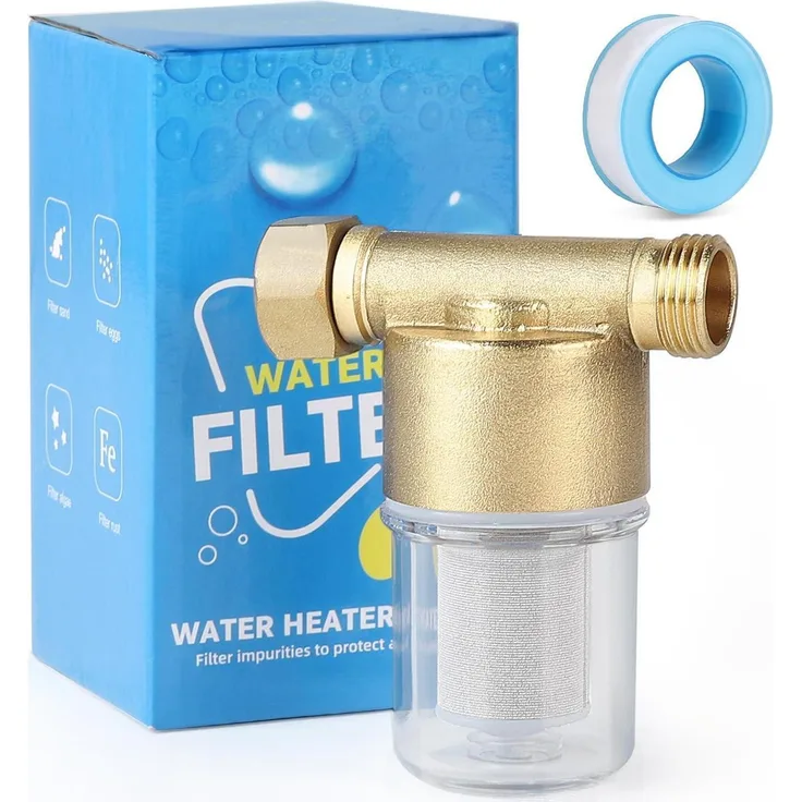 SWAWIS Hauswasserfilter 1/2 Zoll Vorfilter, Edelstahl 40 Mikron mit transparentem Gehäuse für Trinkwasseranschluss