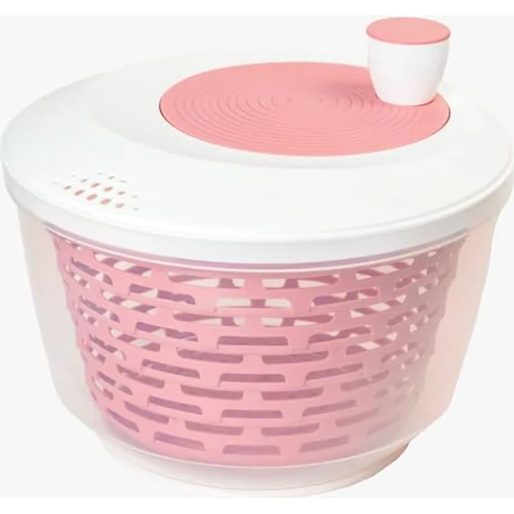 Westmark Salatschleuder Spinderella, 4,4 Liter, ø 23,5 cm, BPA-frei, Transparent/Weiß/Rosa