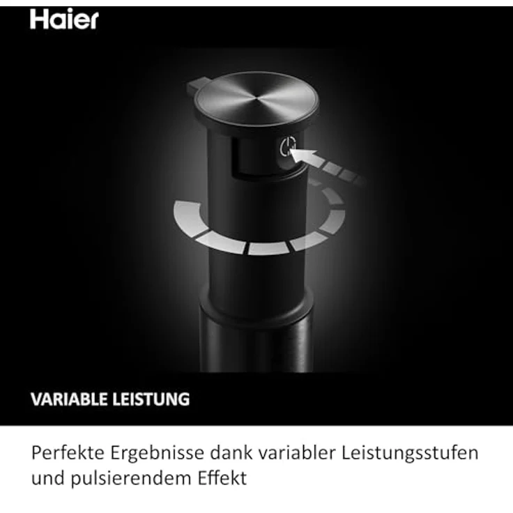 Haier I-Master 5 Serie Immersionsmixer, Stabmixer mit 3 scharfen Klingen, 2 Rührbesen und Zerkleinerer, Schwarz – Bild 3