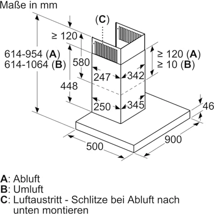 Bosch Serie 6 DWB97CM50, Motorhaube, Kamin flach, Breite: 89.8 cm, Tiefe: 50 cm, Absaugung und Rückführung (mit zusätzlichem Rückführungsset), mit internem Motor, rostfreier Edelstahl – Bild 4