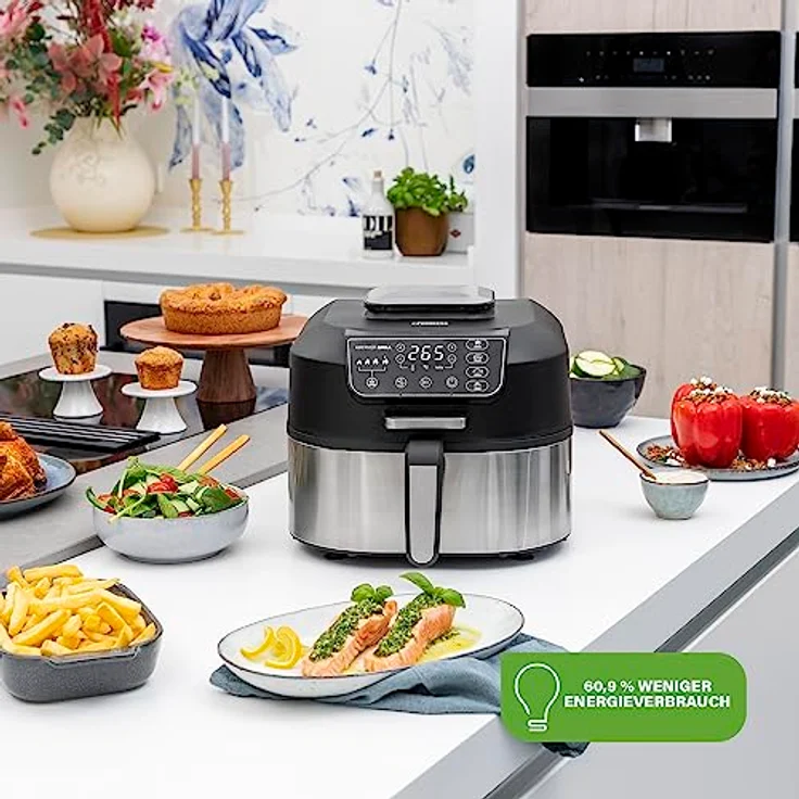 Princess 01.182092.01.001 Airfryer Grill - 4 Programme - Max 265°C - Includes Thermometer - 1760W - Silver/Black – Bild 2