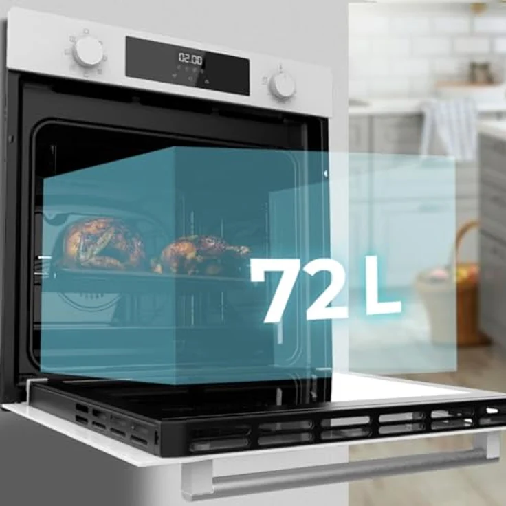Cecotec Bolero Hexa M226000 Glass White A, 60 cm, 2800 W, 72 l, 7 Funktionen, Grillmodus, Steam Assist, Energieklasse A – Bild 3